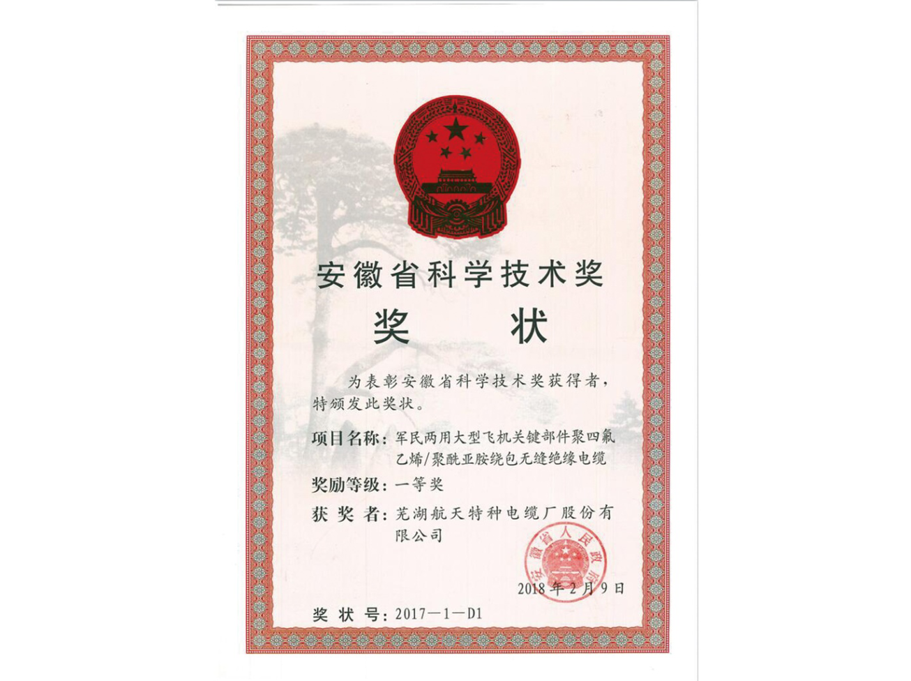 安徽省科學(xué)技術(shù)一等獎獎狀-1.png